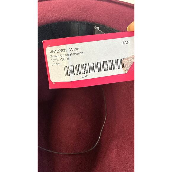 Vince Camuto 100% Wool Wide Brim Fedora Hat – Burgundy – New main image 4